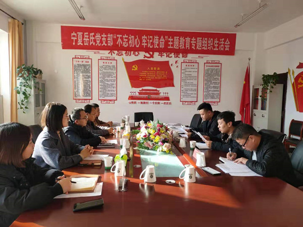 寧夏岳氏黨支部召開“不忘初心，牢記使命”主題教育專題組織生活會